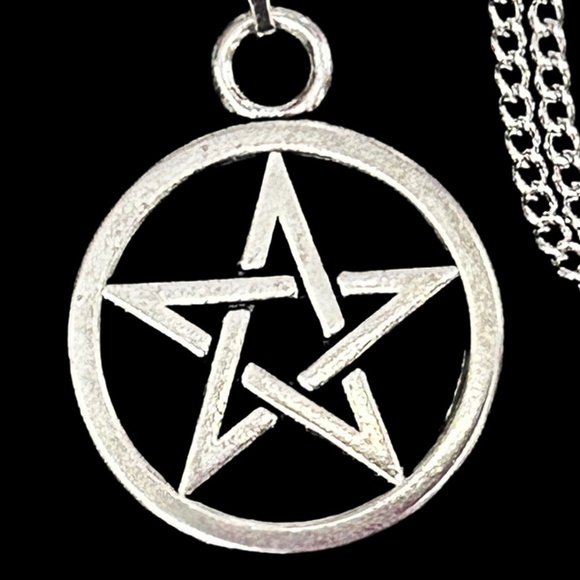 Hand Crafted Pentagram Necklace Silver Plate 20β Chain with Pendant NIP - Picture 4 of 7